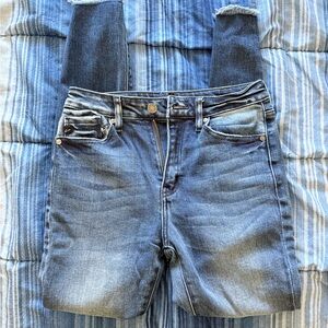 KanCan Distressed Blue Ankle Jeans